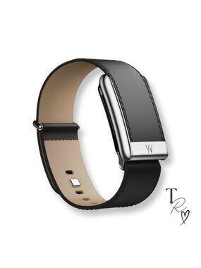 WHOOP 5.0 NEW LeatherLuxe Band ONLY Black Cream Titanium 24mm SIze Small